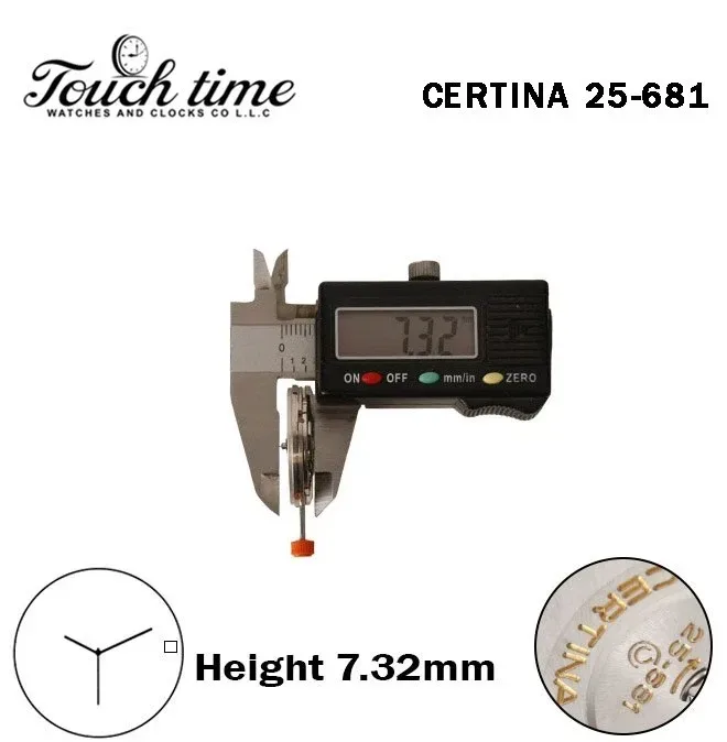CERTINA 25.681-Swiss Automatic Movement-Sliver Date Disk At 3-H:7.32mm-3 Hands thumbnail 4