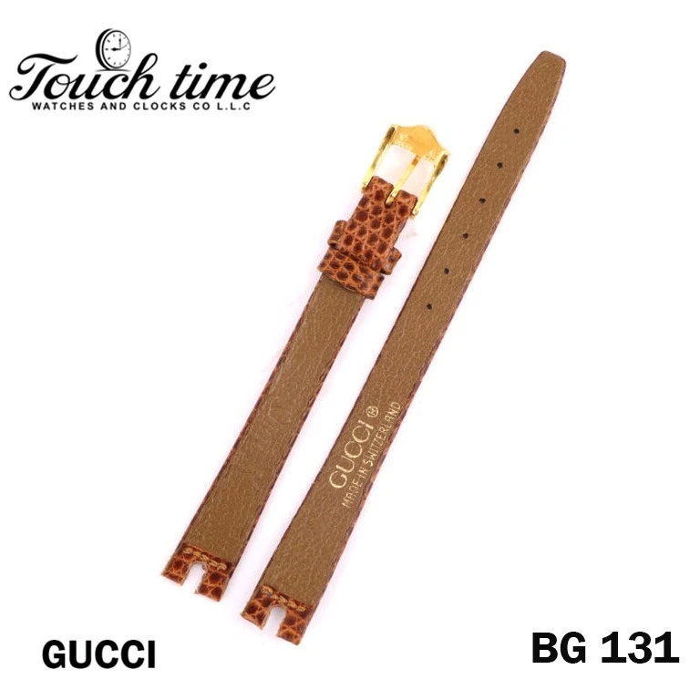 GUCCI 2000L Swiss Leather Band-10MM Camel Strep- With 8mm Gucci Buckle #BG131. thumbnail 2