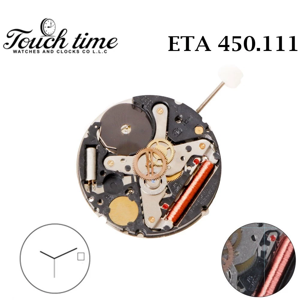 ETA 450.111 Swiss Made Quartz Movement – White Date Disk at 3 – 3 Hands.