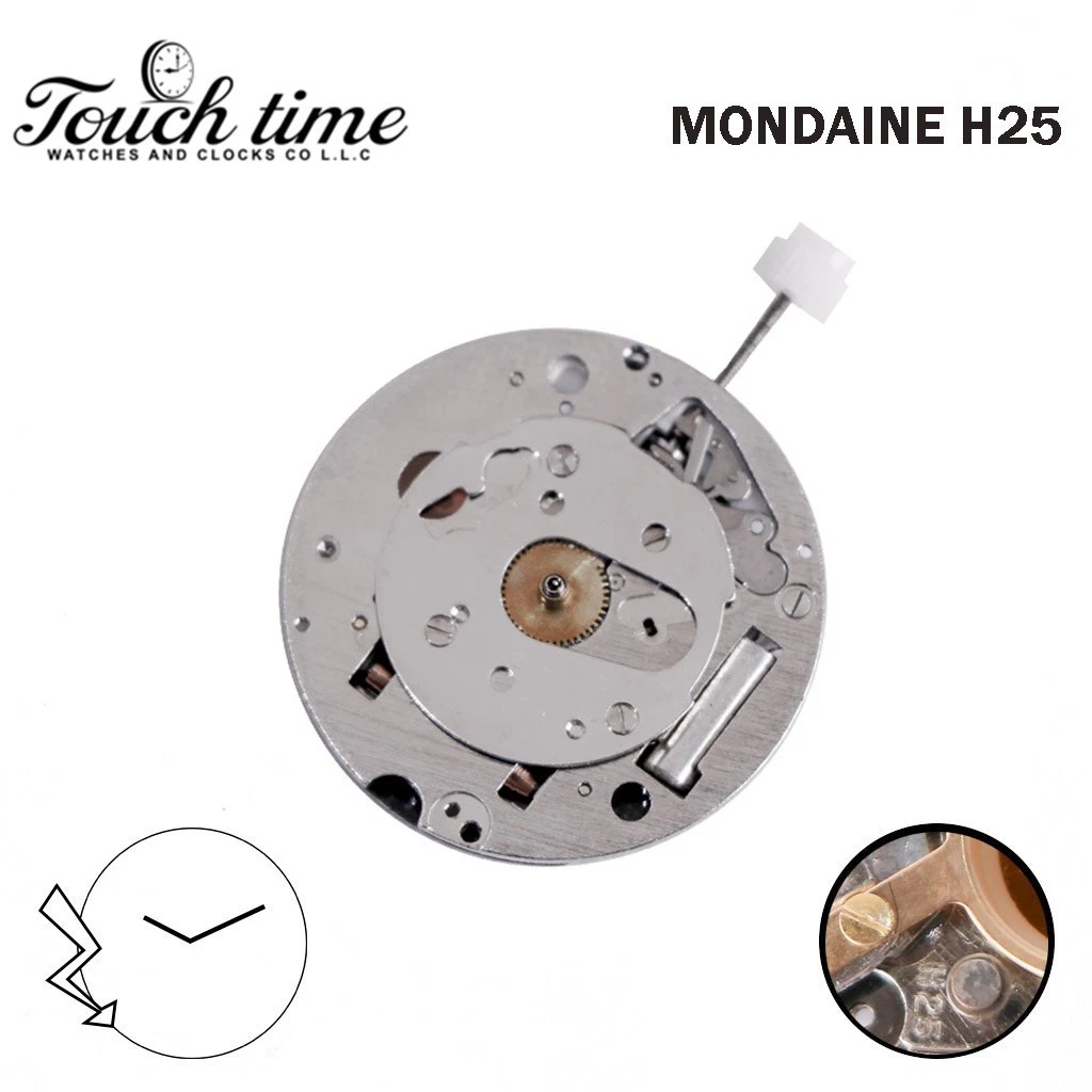 MONDAINE H 25 LTD Swiss Made Quartz Movement-Without Disk-Silver.