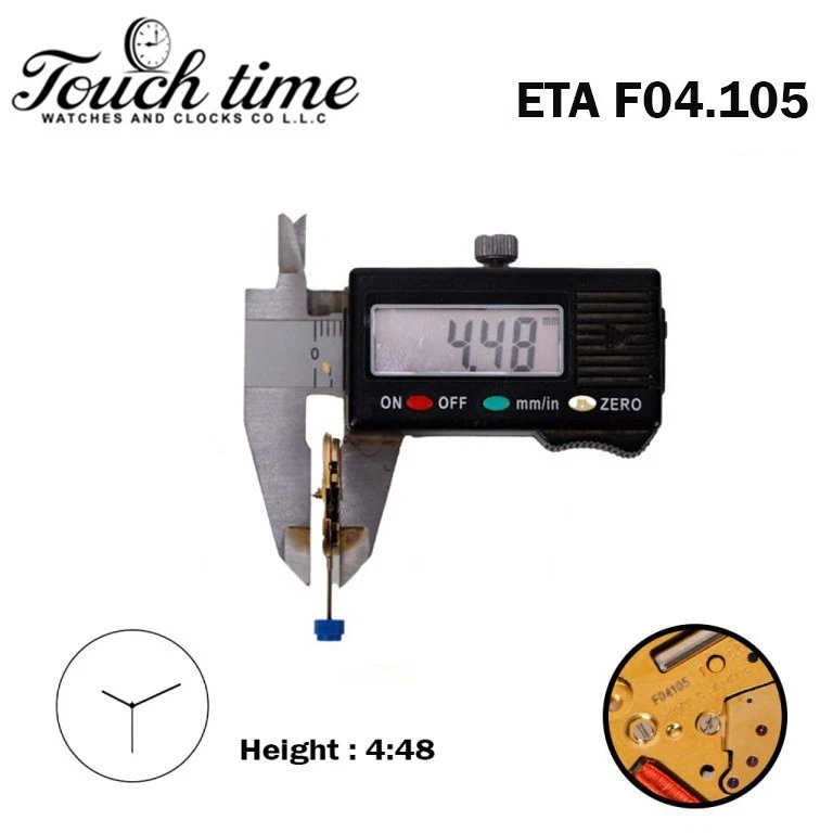 ETA F04.105 Swiss Watch Movement-3 Hands-3 Jewels- Without Disk- Height:4.48mm. thumbnail 3