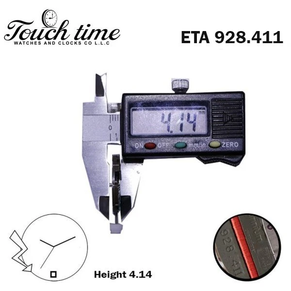ETA 928.411 Swiss Quartz Movement-White Date Disk At 3- 3 Hands-H:4.14mm. thumbnail 3