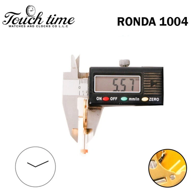 RONDA 1004 Swiss Quartz Watch Movement-Gold Plated-Without Disk-H:5.57mm-2 Hands thumbnail 2