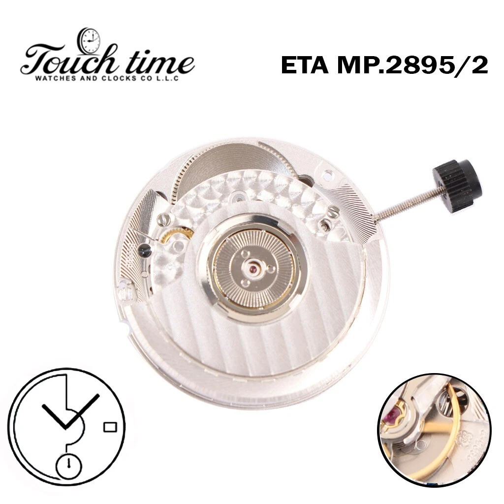 ETA 2895-2 حركة أوتوماتيك سويسرية, أبيض تاريخ on 3, صغيرة seconds subdial on 6 thumbnail 2
