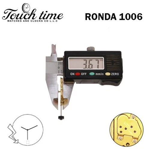 RONDA 1006 Swiss Movement–0 Jewels-3 Hands-Pink Disk At 6-Gold Plated-H:3.67mm. thumbnail 3