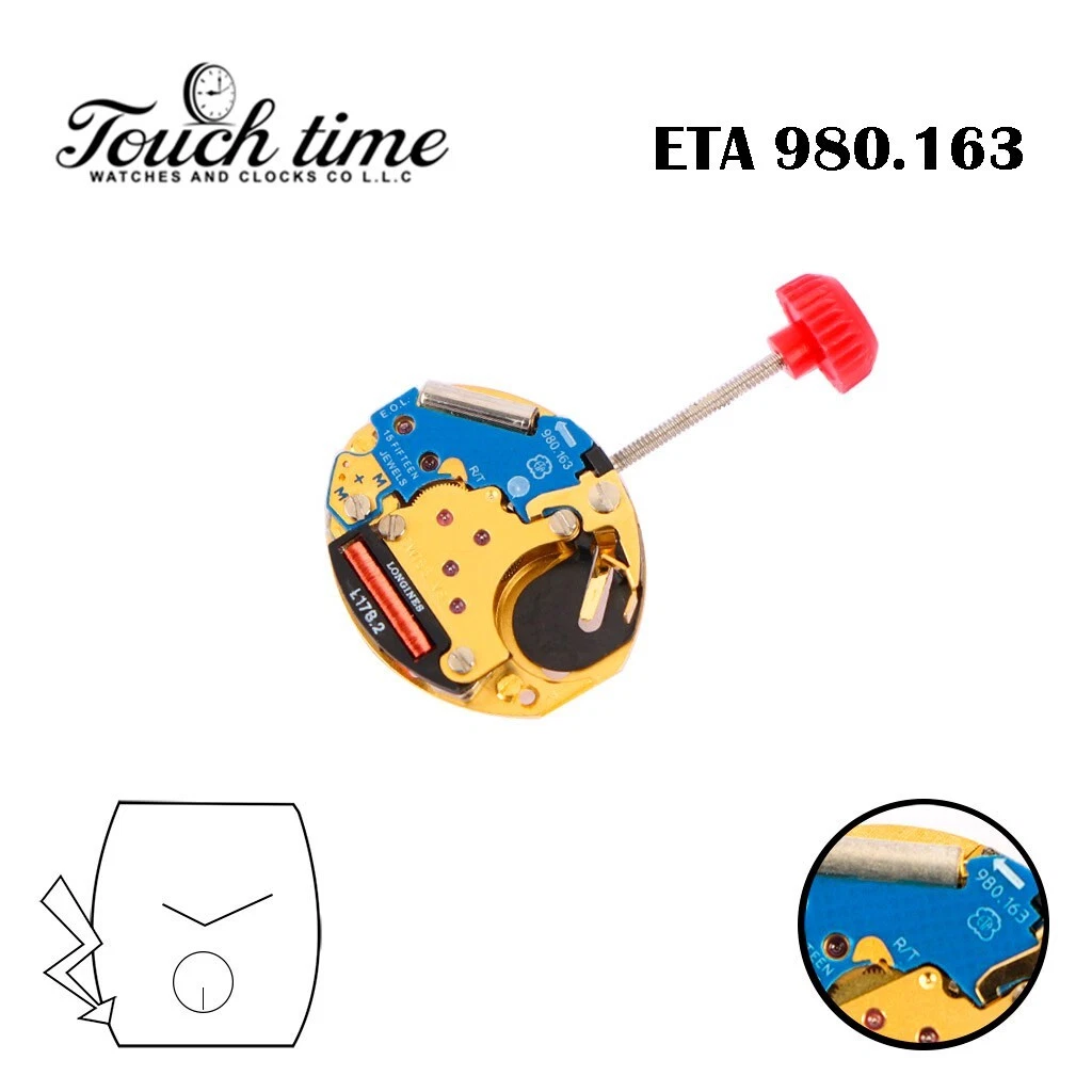 ETA 980.163 (Longines L178.2 ) Swiss Made Movement, 2 Hands, Small Sec at 6.