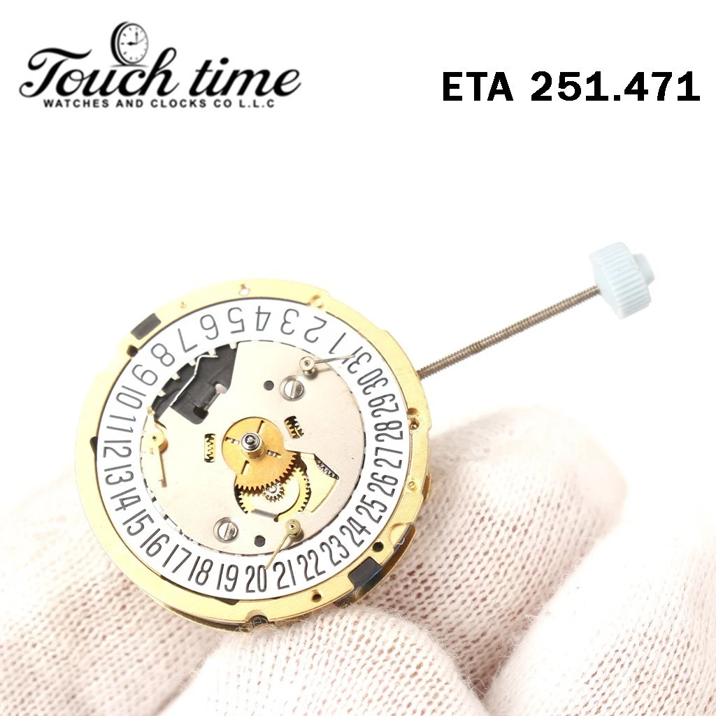 ETA 251.471 حركة سويسرية - Chronograph - أبيض قرص عند 6-3 Couner - الارتفاع: 5.84mm. thumbnail 5