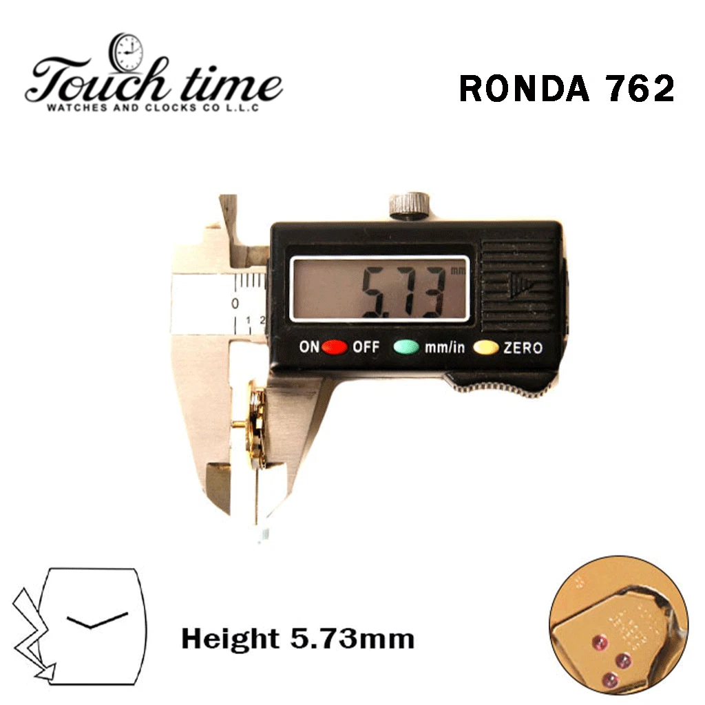 RONDA 762 Swiss Watch Movement-2 Hands-Without Disk-Height:5.73mm. thumbnail 3