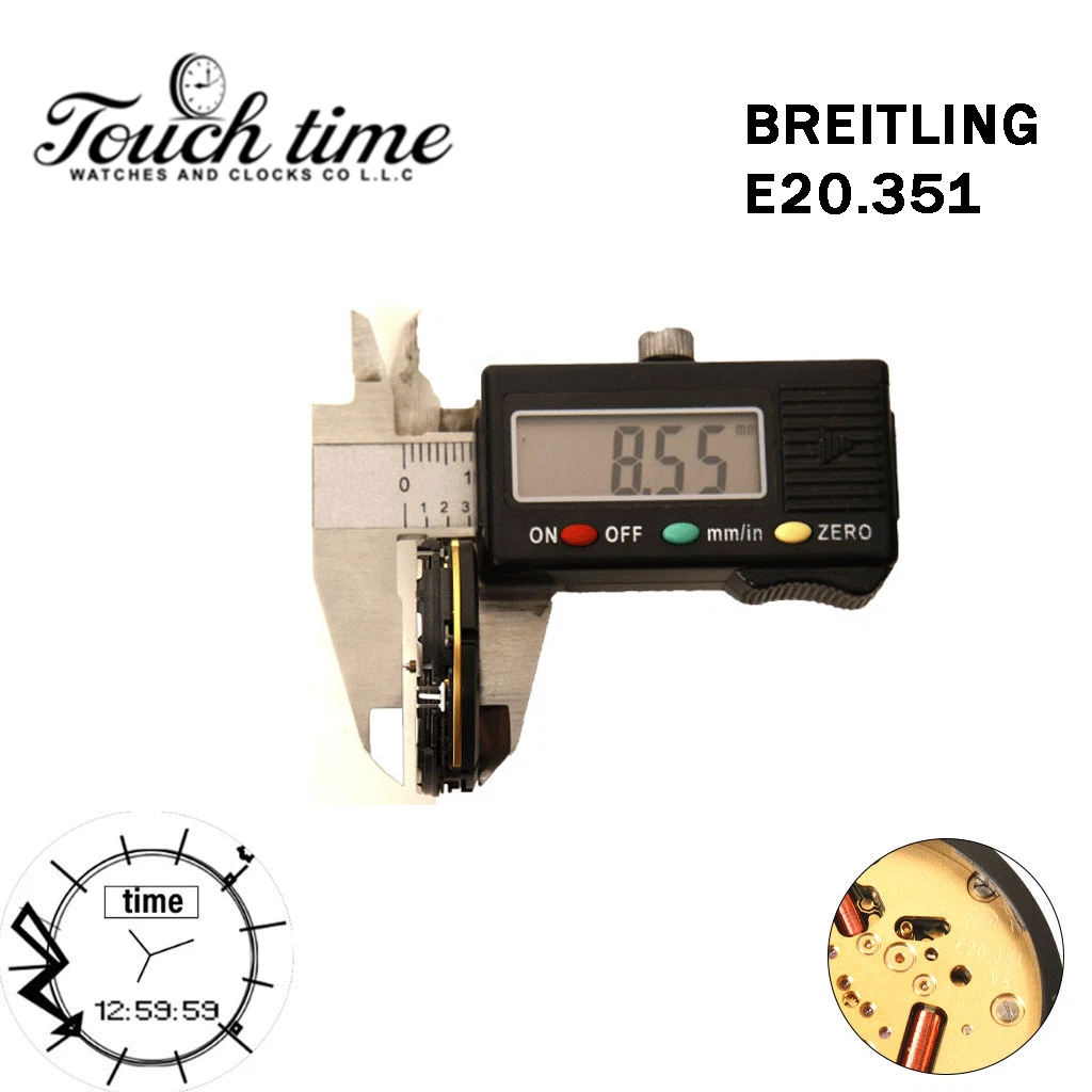 ETA E10.351 سويسري صناعة - لـ BREITLING Analog/Digital حركة - Without Backlight Function, Alarm Altitude Indicator - Without Stem. thumbnail 3