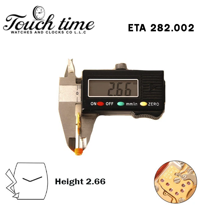 ETA 282.002 - سويسري صناعة حركة - Without قرص - 2 عقارب - مع Stem - H: 2.66mm. thumbnail 3