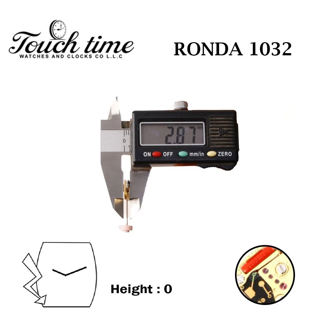 RONDA 1032 Swiss Made Watch Movement- Without Disk- Height:0- 2 Hands. thumbnail 3