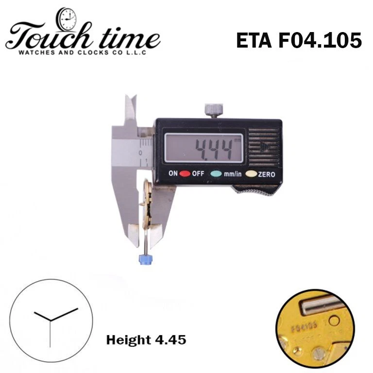 ETA F04.105 Swiss Watch Movement-3 Hands-3 Jewels- Without Disk- Height:4.45mm. thumbnail 3