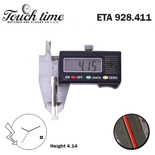 ETA 928.411 Swiss Quartz Movement-White Date Disk At 4- 3 Hands-H:4.15mm. thumbnail 3