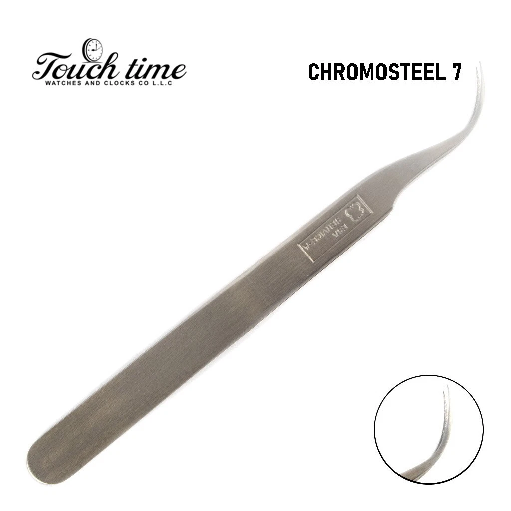 No.7 Tweezer Original ESA Swiss Curved and Extra-Fine, Chromosteel No Magnetic. thumbnail 2