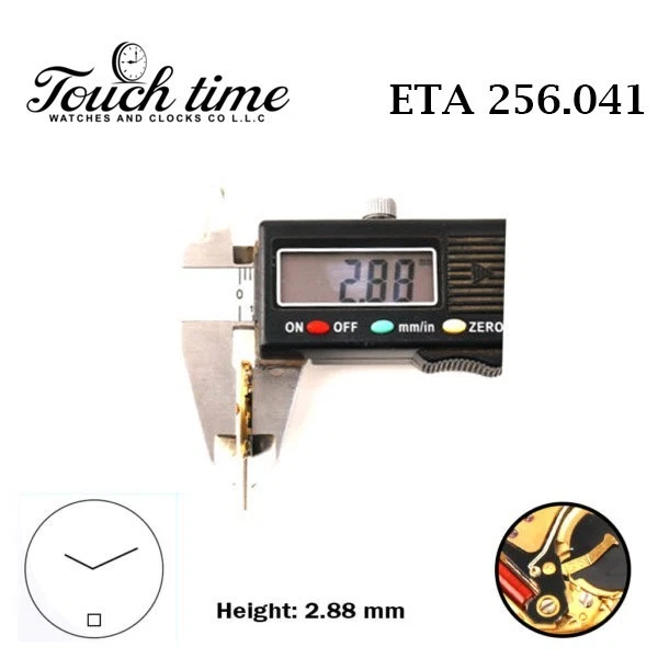 ETA 256.041 Swiss Watch Movement-2 Hands-White Date Disk At 6-Height:2.88mm. thumbnail 3