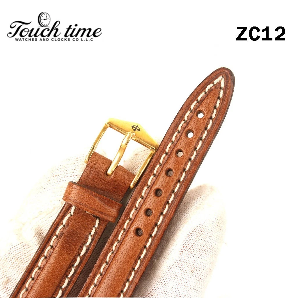 Zodiac 16mm Brown Leather Strap – Genuine Leather with Stainless Steel Buckle#ZC12 thumbnail 4