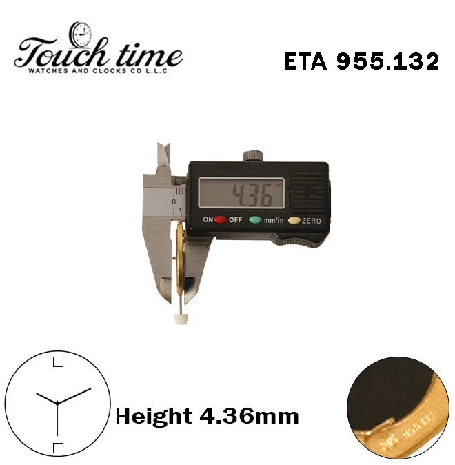ETA 955.132 - حركة كوارتز سويسرية - H: 4.36mm - أبيض Day/قرص التاريخ عند 12-3 عقارب thumbnail 3