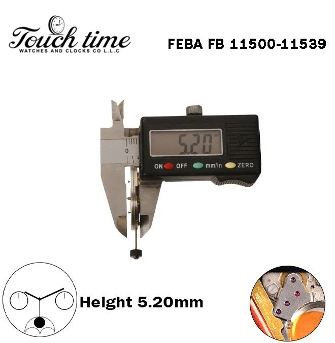 FEBA FB 11500-11539-Quartz Movement-H:5.20mm-Without Disk-3 Hands-Moon Phase. thumbnail 3