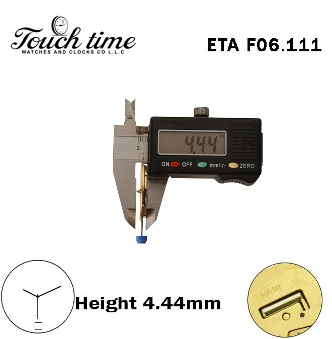 ETA F06.111-Quartz Movement-Height:4.44mm-White Date Disk At 6-3 Hands thumbnail 3