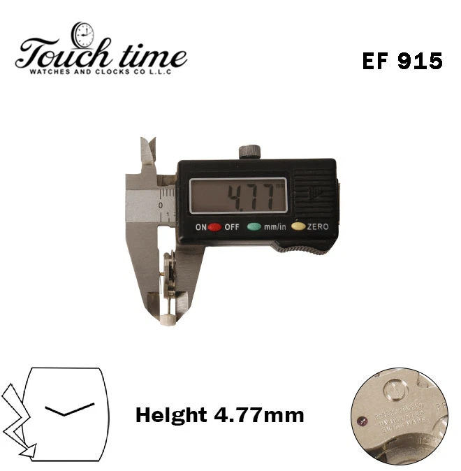 EF 915-Swiss Quartz Movement-Height:4.77mm-Without Disk-2 Hands thumbnail 3