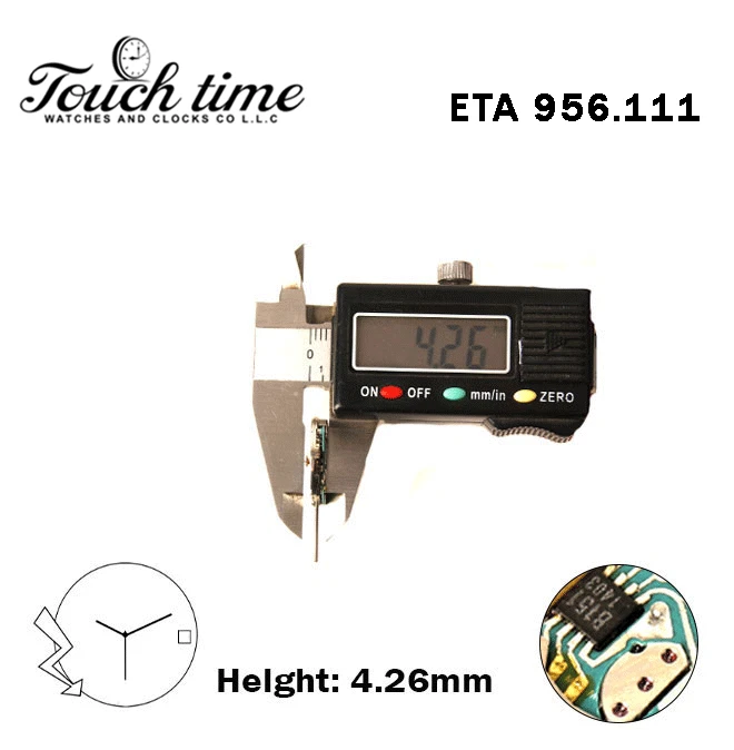 ETA 956.111 - Certina - حركة كوارتز سويسرية - H: 4.26mm - أبيض قرص عند 3-3 عقارب. thumbnail 3