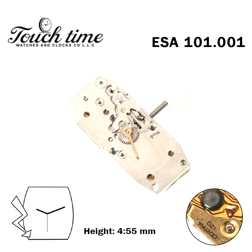 ESA 101.001-CERTINA 120 Swiss Quartz Movement-Height:4.55mm-3 Hands-Without Disk thumbnail 2