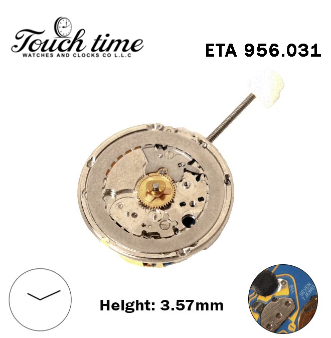 ETA 956.031-GUCCI-1 -Swiss Quartz Movement-H:3.57mm-Without Disk -2 Hands. thumbnail 2