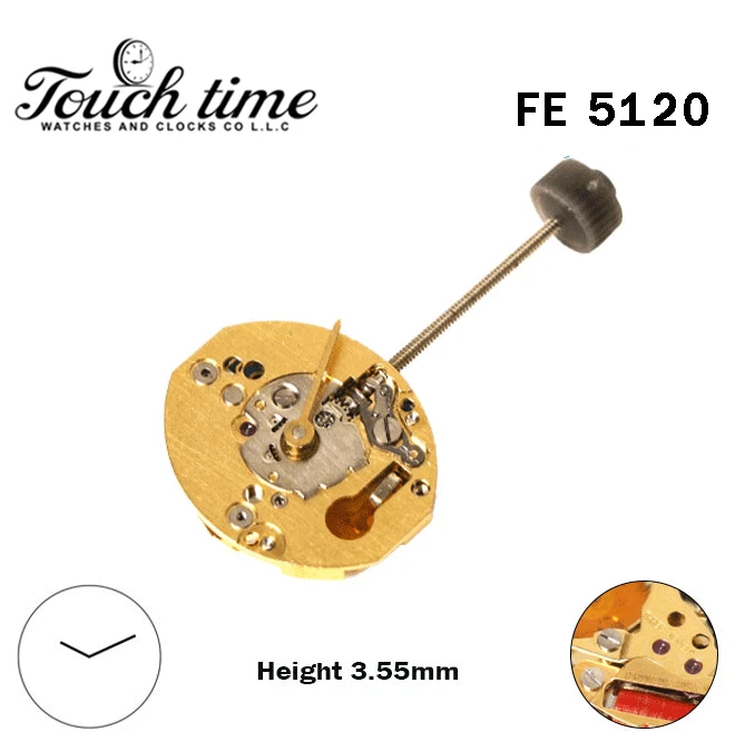 FE 5120-Swiss Quartz Movement-H:3.55mm-Without Disk -2 Hands. thumbnail 2