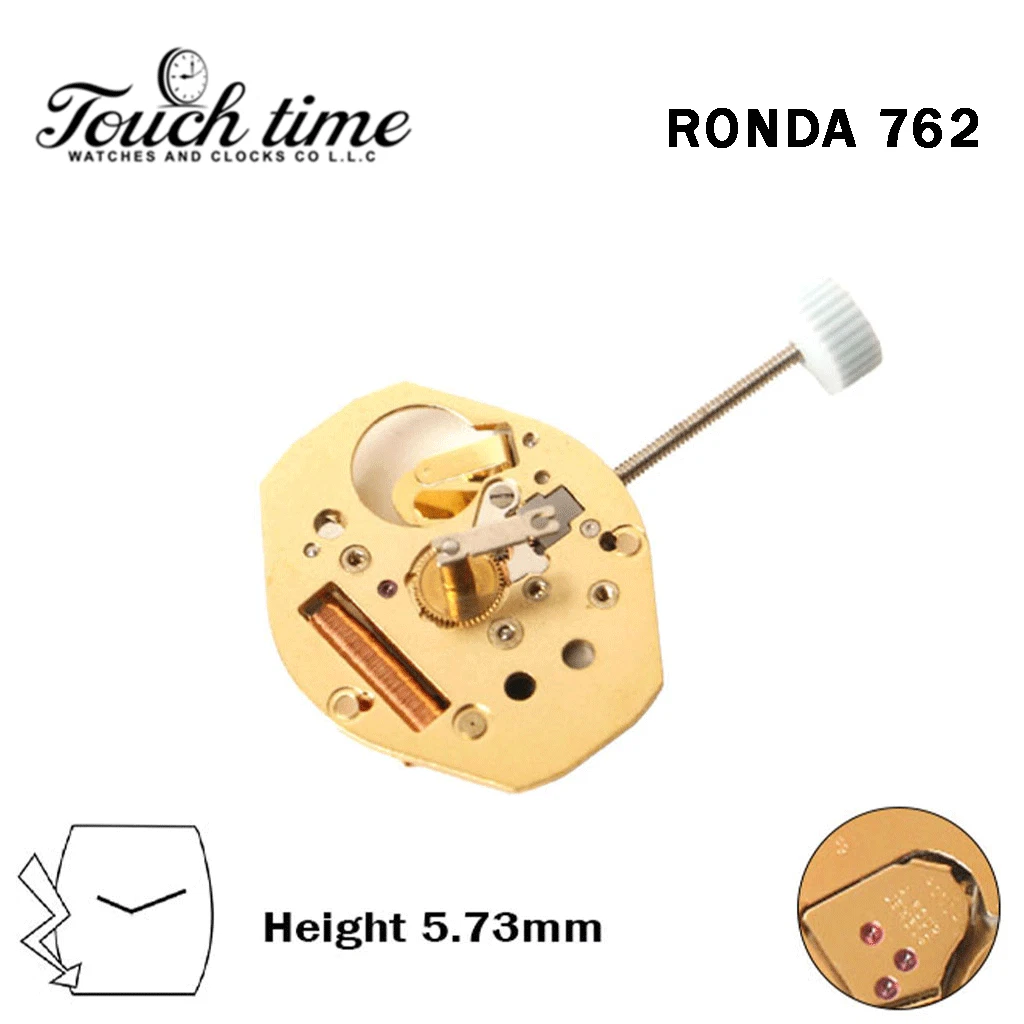 RONDA 762 Swiss Watch Movement-2 Hands-Without Disk-Height:5.73mm. thumbnail 2
