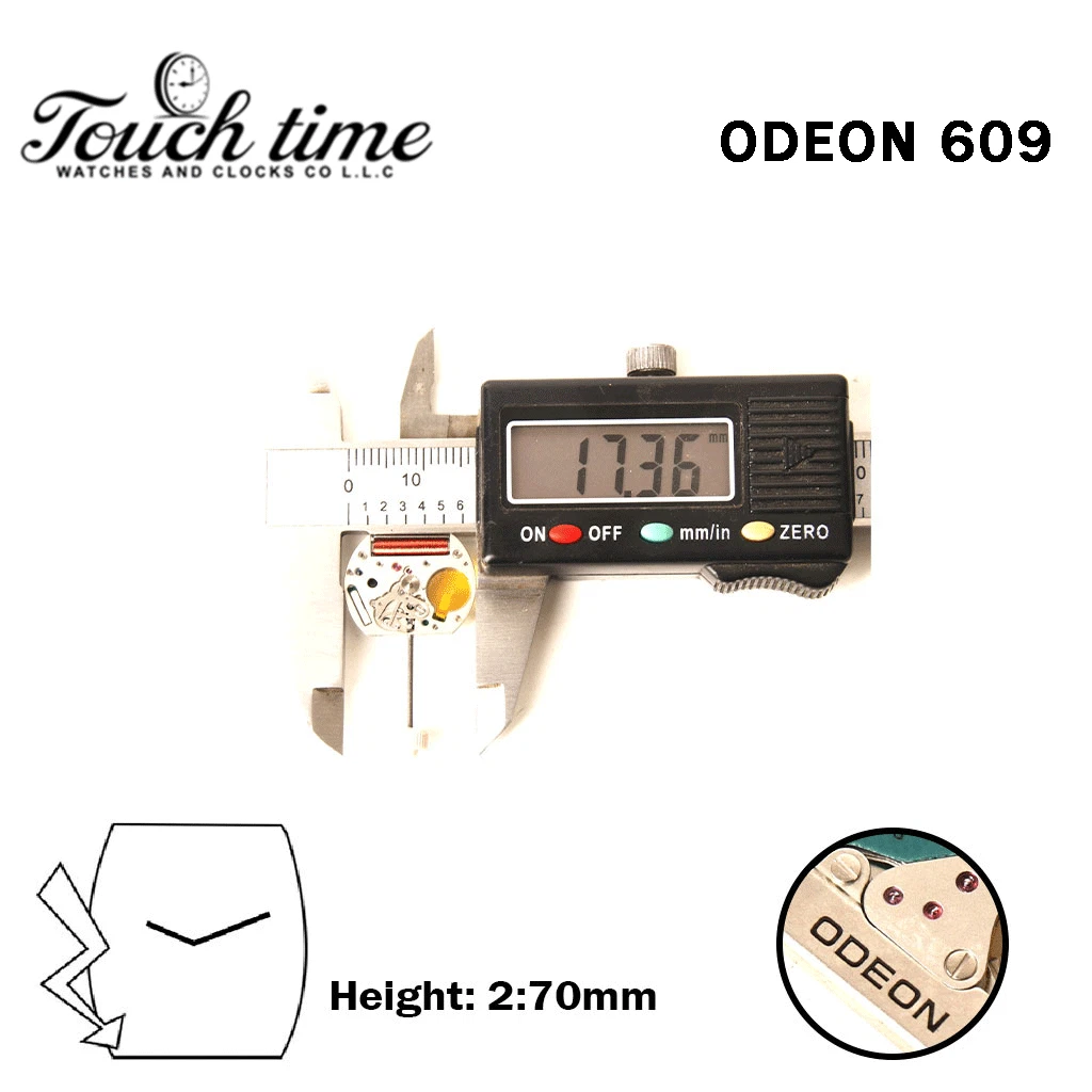 ODEN 609-Swiss Made Movement-Without Disk -2 Hands-H:2.70mm. thumbnail 4