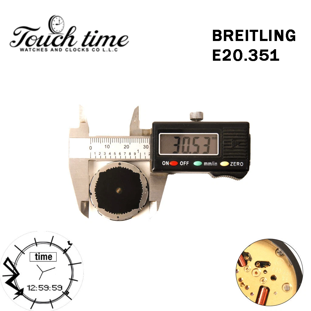 ETA E10.351 سويسري صناعة - لـ BREITLING Analog/Digital حركة - Without Backlight Function, Alarm Altitude Indicator - Without Stem. thumbnail 4