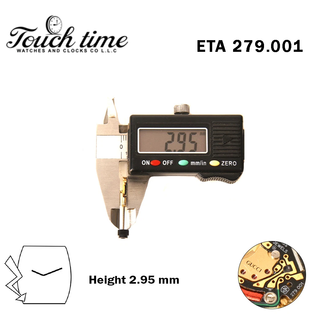 ETA 279.001-GUCCI-Swiss Made Movement-Without Disk -2 Hands-H:2.95mm. thumbnail 3