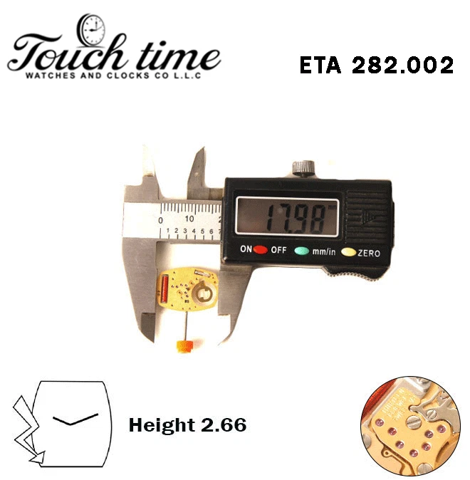 ETA 282.002 - سويسري صناعة حركة - Without قرص - 2 عقارب - مع Stem - H: 2.66mm. thumbnail 4