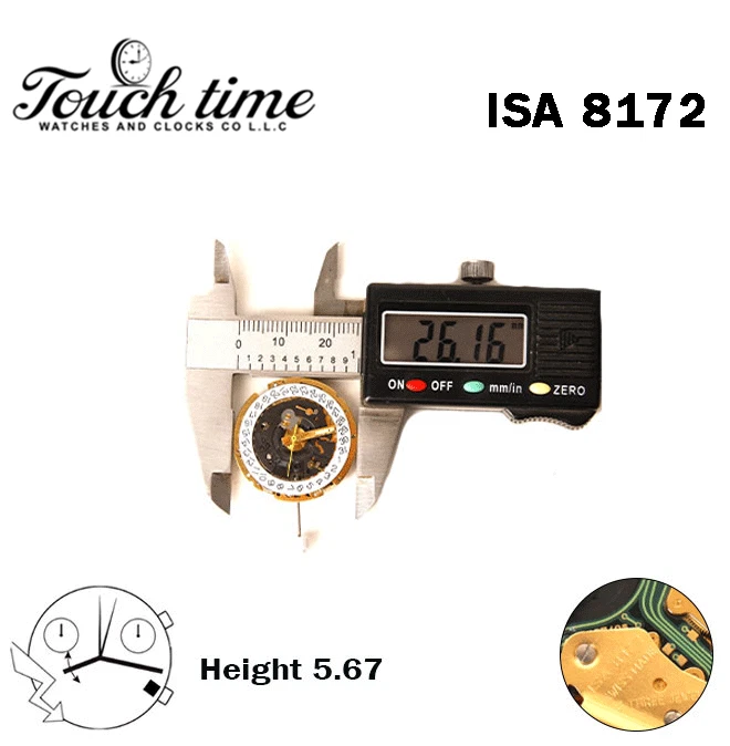 ISA 8172 Swiss Quartz Movement,Height:5.67mm,White Disk At:4 Horizontal. thumbnail 4