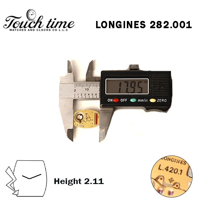 ETA 282.001 LONGINES (L.420.1) Swiss Made Movement-2Hands-Without Stem-H:2.11mm. thumbnail 4