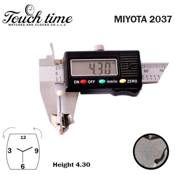 MIYOTA 2037 LTD Watch Movement -H:4.30mm-Hour/Minute Hand Run Counter-Clockwise. thumbnail 3