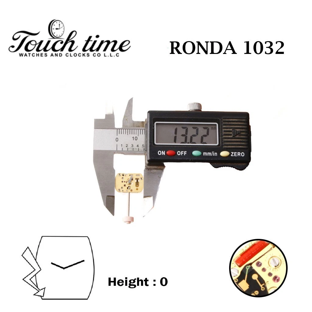 RONDA 1032 Swiss Made Watch Movement- Without Disk- Height:0- 2 Hands. thumbnail 4