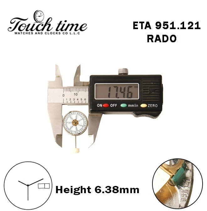 ETA 951.121-RADO-Swiss Movement-White Date& French Day Disk At 3-H:6.38mm-3 Hands. thumbnail 4