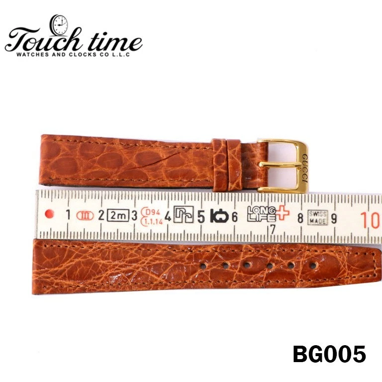 GUCCI Swiss Leather Band-17mm Camel Strep-With 14mm Gucci Buckle #BG005. thumbnail 4
