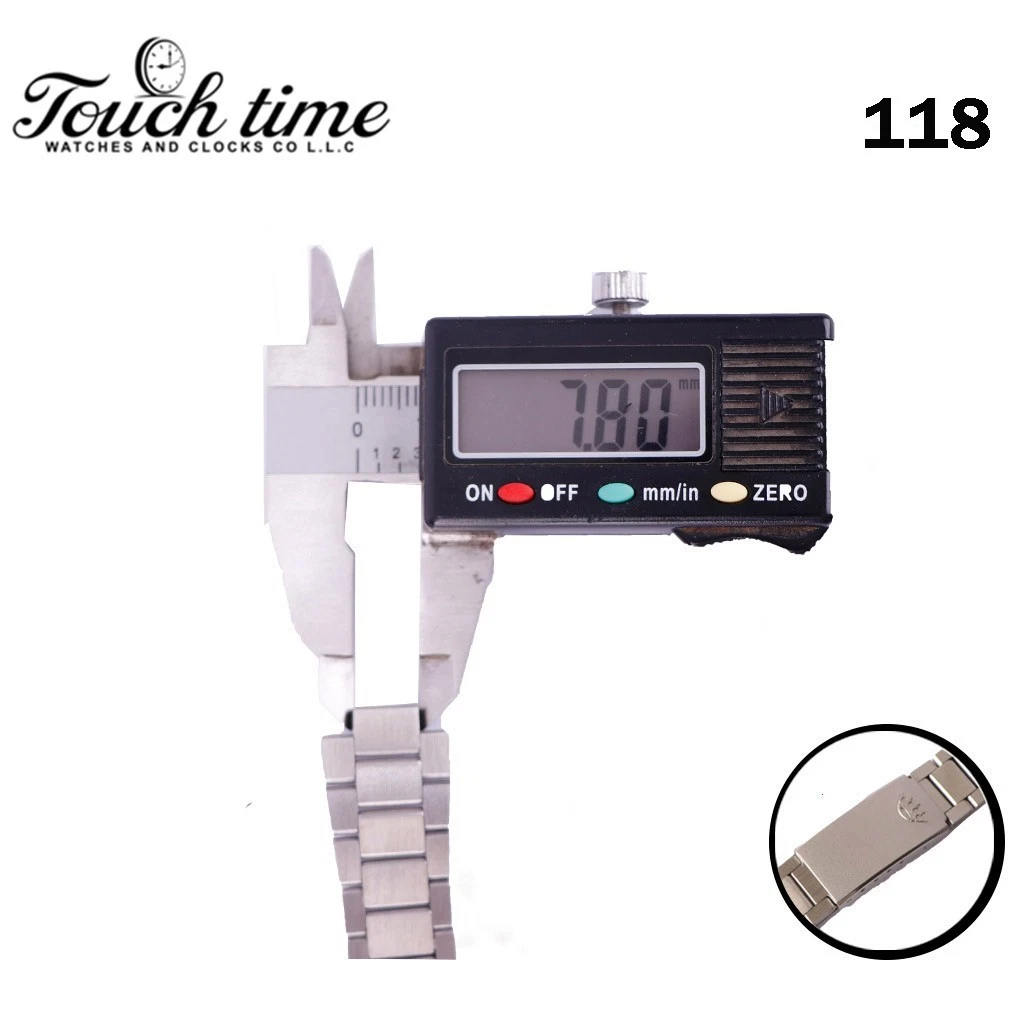 Original MOLBOT Metal Swiss band Bracelet -Size: 16mm-Silver Color #118. thumbnail 3