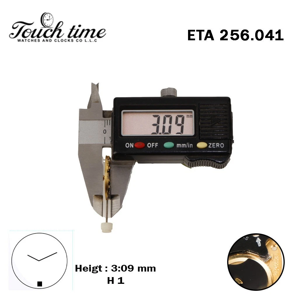 ETA 256.041-Quartz Movement-Black Circuit-Gold Disk At 6-Height:3.09mm-2 Hands thumbnail 4