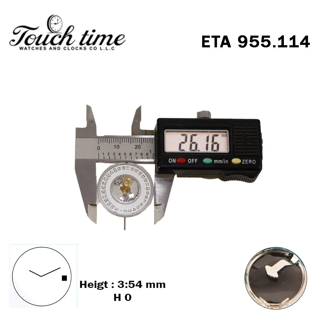 ETA 955.114 Quartz Swiss Movement -White Date Disk At 3-2 Hands-Height:0(3.54mm) thumbnail 4