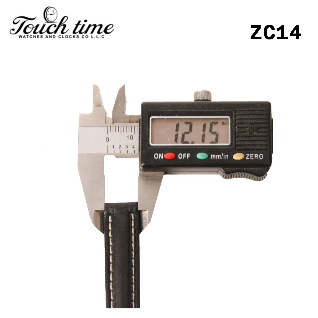 Zodiac 16mm Black Leather Strap – Genuine Leather with Stainless Steel Buckle#ZC14 thumbnail 3