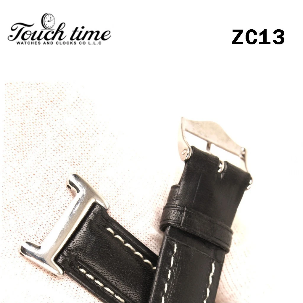 Zodiac 16mm Black Leather Strap – Genuine Leather with Stainless Steel Buckle #ZC13 thumbnail 4