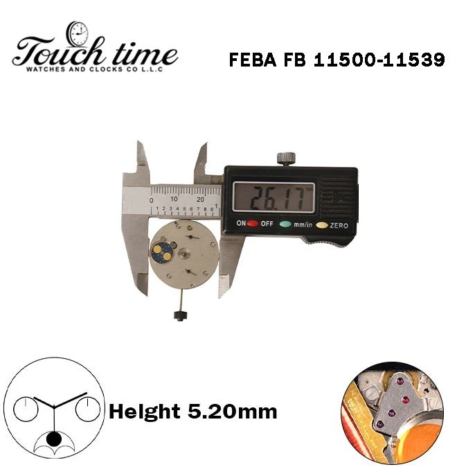 FEBA FB 11500-11539-Quartz Movement-H:5.20mm-Without Disk-3 Hands-Moon Phase. thumbnail 4