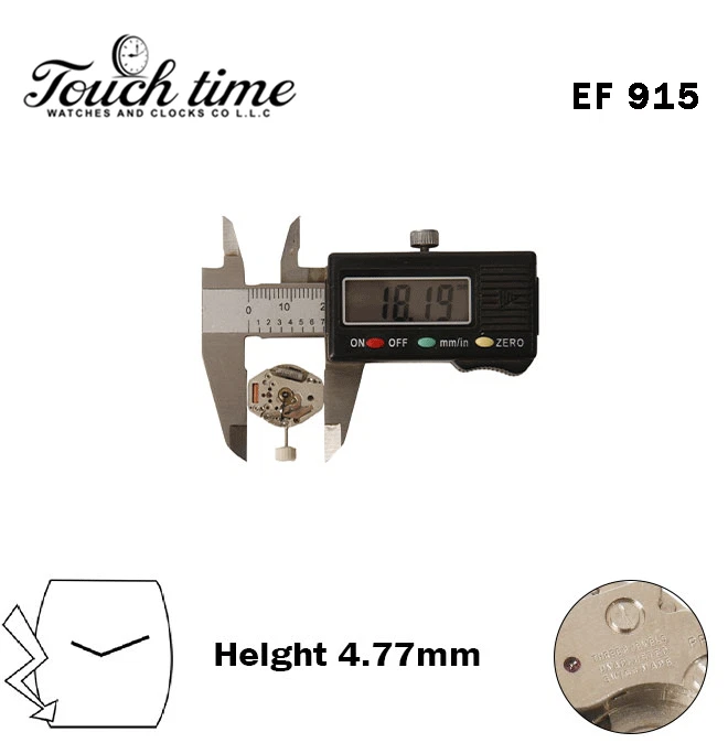 EF 915-Swiss Quartz Movement-Height:4.77mm-Without Disk-2 Hands thumbnail 4