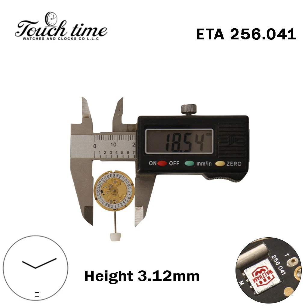 ETA 256.041-Quartz Movement-Height:3.12mm-Silver Disk At 6-2 Hands thumbnail 4