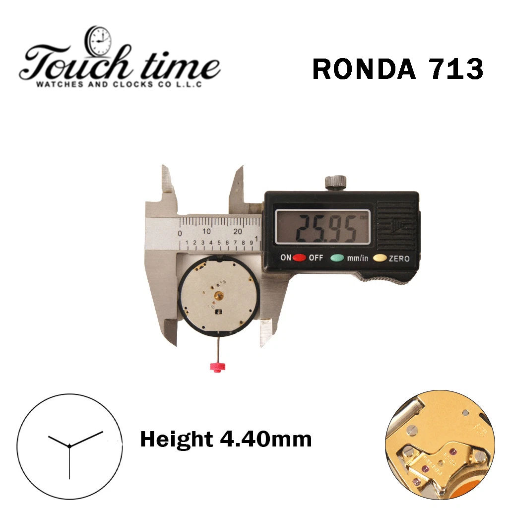 RONDA 713 Swiss Watch Movement-3 Hands-Without Disk-Height:4.40mm. thumbnail 4