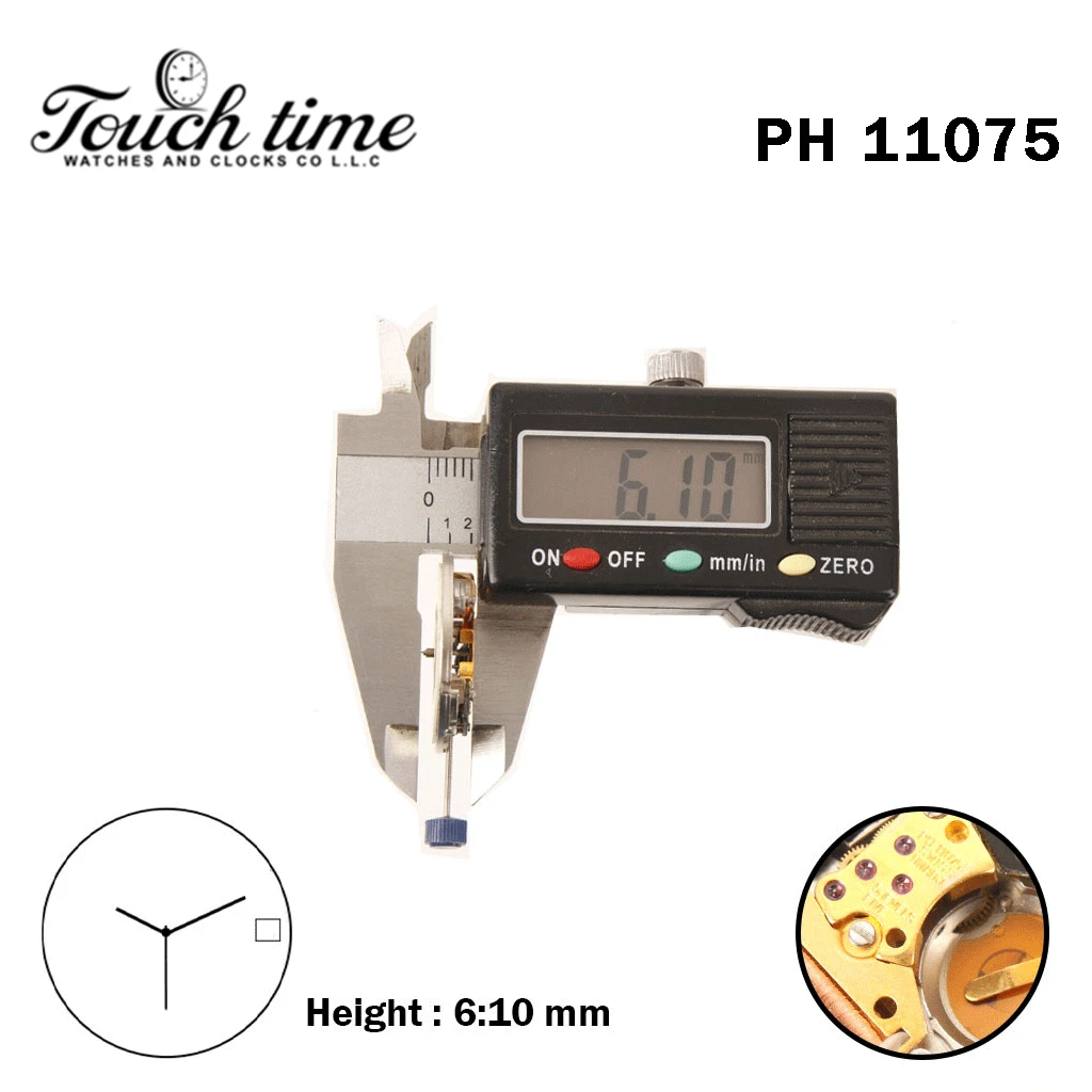 PH 11075-Swiss Quartz Movement-H:6.10mm-White Disk At 3 -3 Hands. thumbnail 3