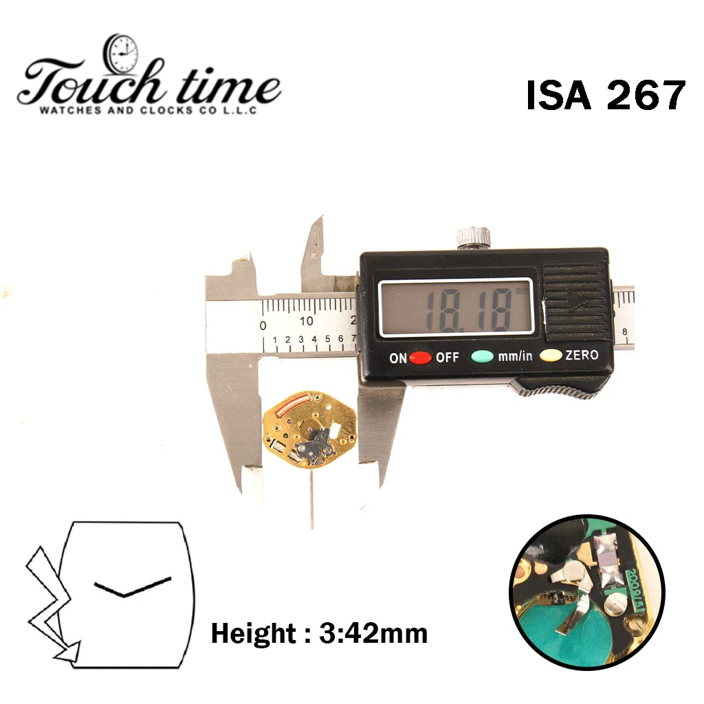 ISA 267 Swiss Quartz Movement-Decorated-Without Disk-2 Hands-Without Hour Wheel. thumbnail 3